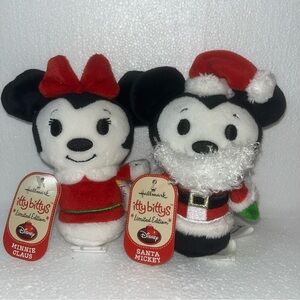 Disney Hallmark itty bittys Limited Edition Santa Mickey‎ & Minnie Claus